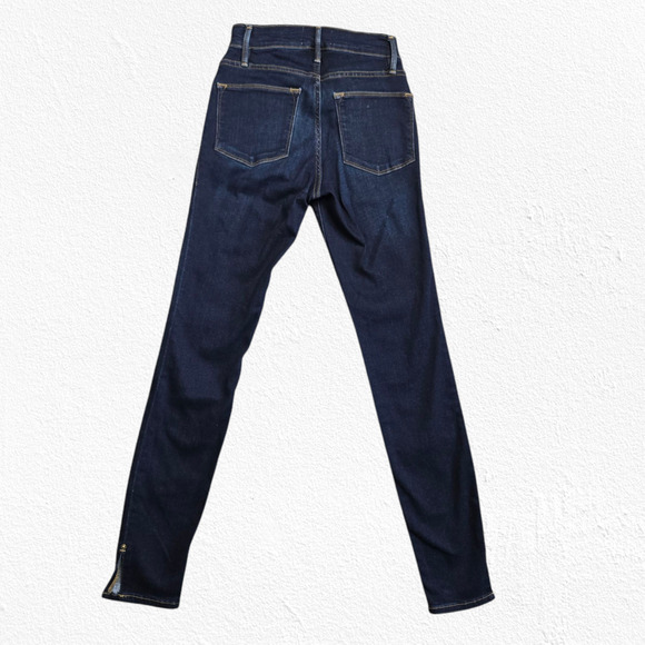 FRAME Dark Wash High Waisted Ankle Stretch Le High Skinny Jeans Size 24 $215 NWT - Picture 13 of 13